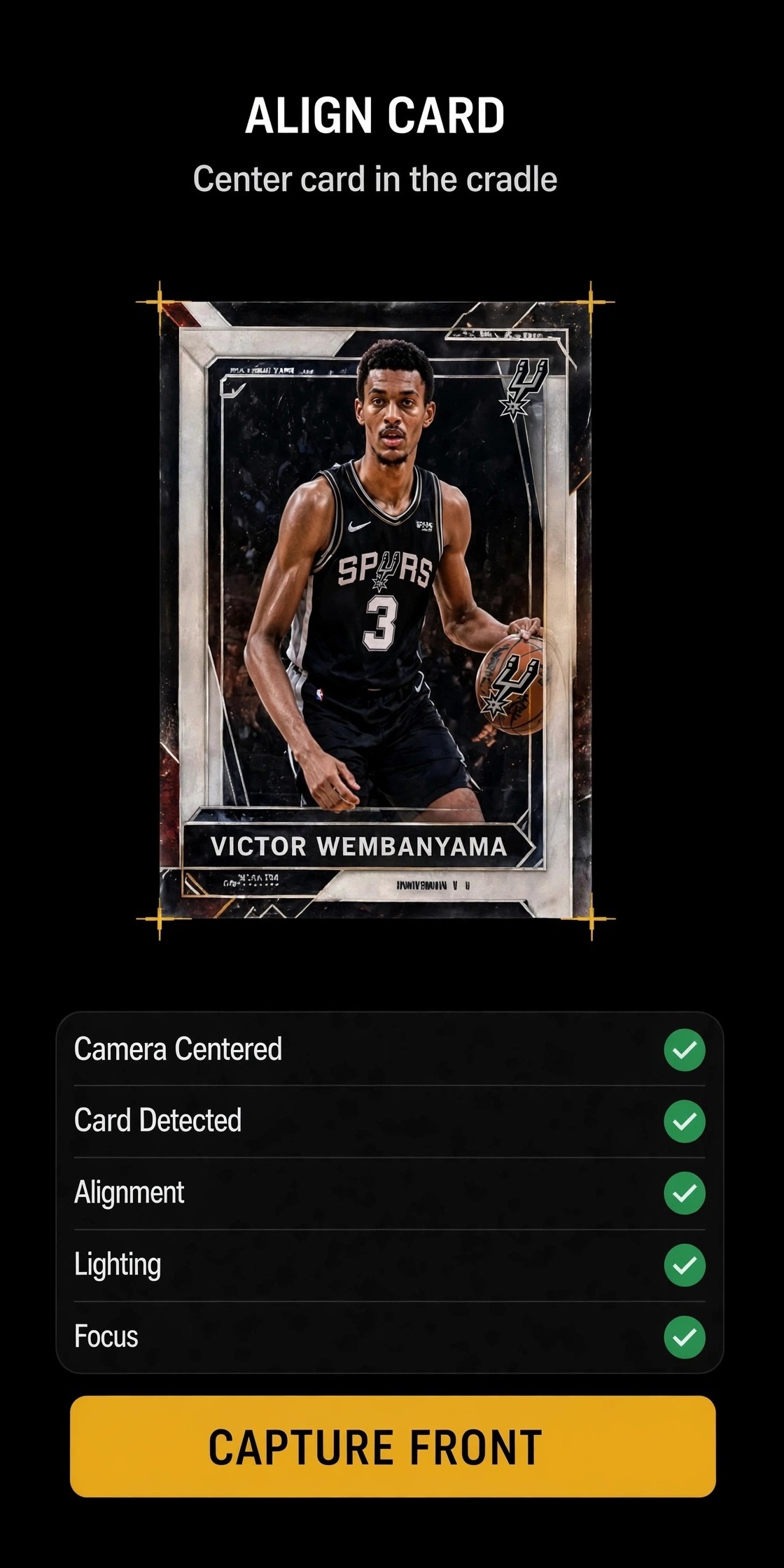 Optic Grading app: Guided alignment
